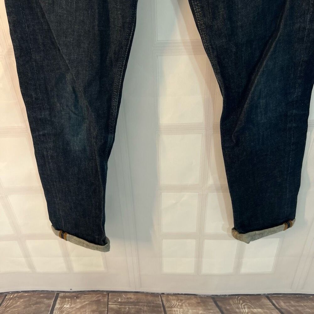 Everlane Black Cuffed Hem Dark Wash Slim Fit Jeans Size 28 X 32 - Picture 5 of 11